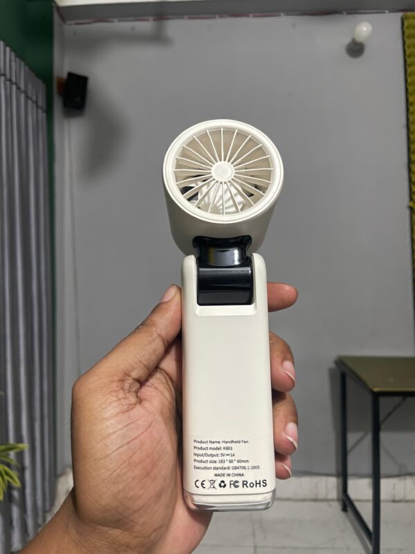 K801 Handheld Fan – 100-Speed Foldable Cooling Fan - Image 3